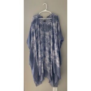 Dry Goods Blue White Tie-Dye Kimono One Size